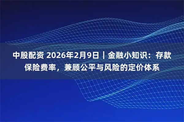 中股配资 2026年2月9日｜金融小知识：存款保险费率，兼顾公平与风险的定价体系